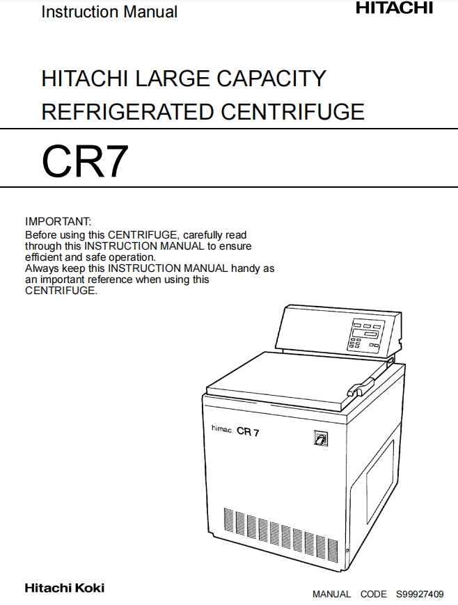 日立CR7離心機說明書